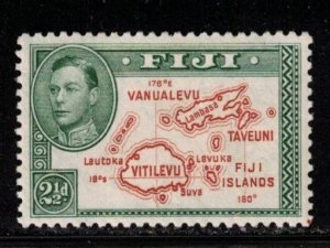 FIJI Scott # 134 MH - KGVI & Map - With 180 Degrees