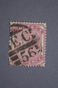 Great Britain #81 Two Pence 1880 'EC 56' Cancel