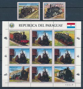 [113667] Paraguay 1986 Railway trains Eisenbahn Steam Locomotives  MNH