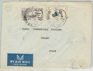 56382 - LIBANON Lebanon - POSTAL HISTORY: AIRMAIL LETTER to ITALY 1959 Flags-