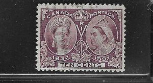 CANADA SCOTT #57 1897 JUBILEE ISSUE 10 CENTS (BROWN VIOLET) - USED