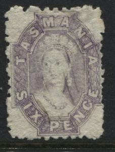 Tasmania 1864 6d lilac perf 11 1/2 used Scott #32k