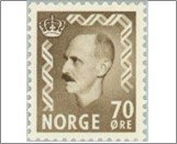 Norway NK 436 King Haakon VII 70 Øre Dark grey brown