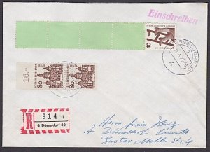 GERMANY 1975 registered cover - coil leader strip..........................a3324