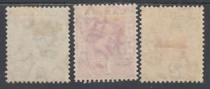 GAMBIA 1904 KEVII 1/2D 1D AND 2D WMK MULTI CROWN CA