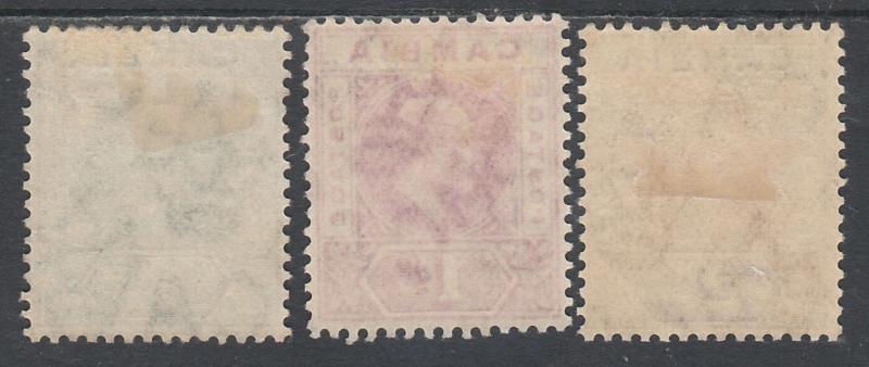 GAMBIA 1904 KEVII 1/2D 1D AND 2D WMK MULTI CROWN CA