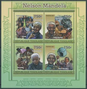 Togo 2011 MNH Nelson Mandela Stamps Famous People Minerals Hematite 4v M/S