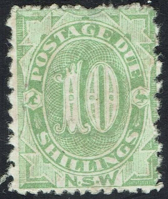 NEW SOUTH WALES 1891 POSTAGE DUE 10/- PERF 12 X 10 