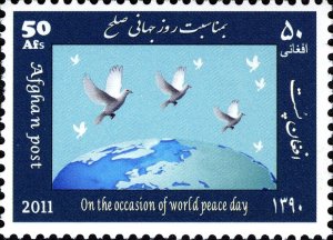 Afghanistan 2012 MNH Stamps Scott 1467 Peace Day Pigeon Globe