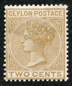 Ceylon SG146 2c Pale Brown wmk Crown CA M/Mint (gum crease) 
