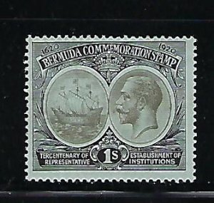 BERMUDA SCOTT #60 1920-21 TERCENTENARY ISSUE 1SH - MINT LIGHT HINGED