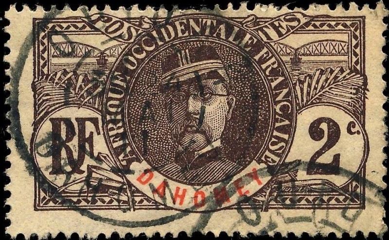 DAHOMEY - 1911 - CACHET À DATE DE OUIDAH SUR 2c FAIDHERBE 