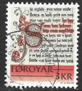 FAROE ISLANDS 1981 3kr Historic Writings Issue Sc 67 VFU