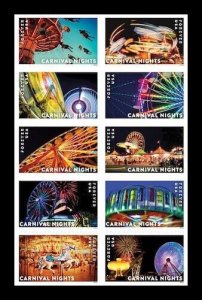 US 5855a-5864a 5864c Carnival Nights imperf NDC block 10 A MNH 2024 after Jun 15