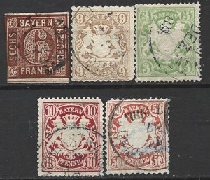 COLLECTION LOT 15975 BAVARIA 5 STAMPS 1850+ CV+$20