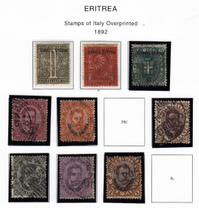 Eritrea #1-5, 7-10, mixed, CV #254.00, Please see the description