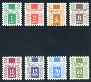 Singapore 1968 Postage Due set complete superb MNH. SG D1-D8. Sc J1-J8.