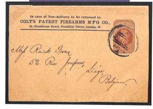 MS2031 1890s GB USA GUNS Stationery Advert *COLT PATENT FIREARMS*Imprint Wrapper
