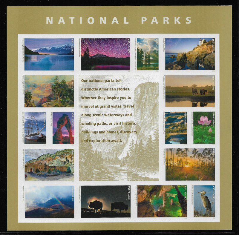 MALACK 5080 Forever Nat'l Parks Sheet, VF mint never..MORE.. stock5080