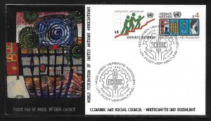 UN Vienna 15-16 ECOSOC WFUNA Cachet FDC First Day Cover