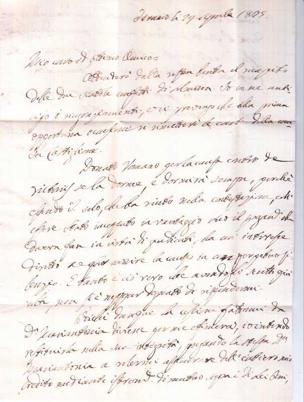 Italy  -  Stampless  1825  Teramo Cancel Letter