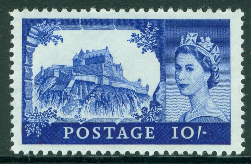 SG597a 10s bright ultramarine NH MINT. BRADBURY WILKINSON.