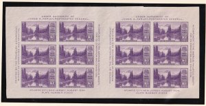 1935 Farley Mt Rainier 3c Sc 770 NGAI, 2 panes block of 12 with gutter (G8