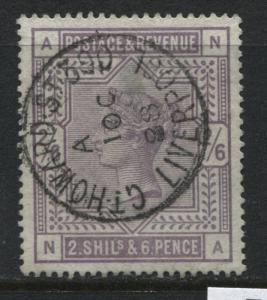 1883 2/6d lilac SG 178 NA with Great Howard St. Liverpool 1888 CDS 