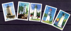 4146-50 Pacific Coast Lighthouses SINGLES READY TO MOUNT  MNH