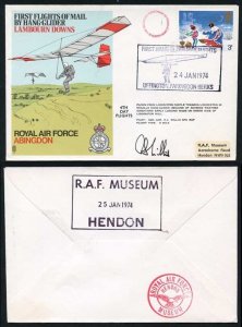 C29e First Flight of Mail by Hang-Glider Lambourn Downs Pilot signed (A)