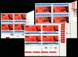 SOUTH AFRICA SG335/7 1973 BIRTH BICENTENARY OF C.J. LANGENHOVEN BLOCK OF 4 MNH