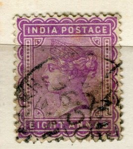 INDIA; 1882-90 early classic QV issue Shade of 8a. value,