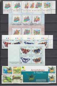 Z5046 JL stamps 3 dif 1999 singapore mnh sets + 2 s/s,1 bklt lot