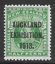 1913 1/2d Auckland Exhibition.  MH.