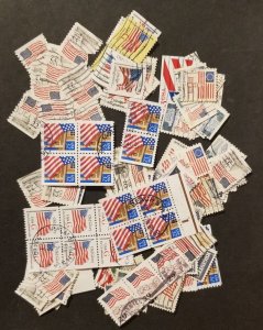 US 100 Used FLAG Stamp Lot Arts Crafts Projects z5031