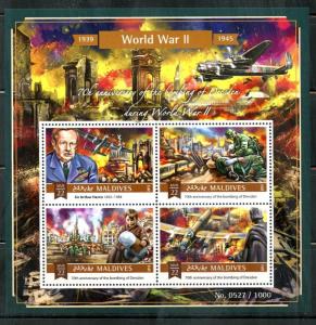 MALDIVES  2015 WW II 70th ANIVERSARY OF THE  BOMBING OF DRESDEN  SHEET  MINT NH