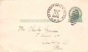 United States U.S. R.P.O.'s Detroit, Mich. Term. 1921 645-A-2  Postal Card  C...