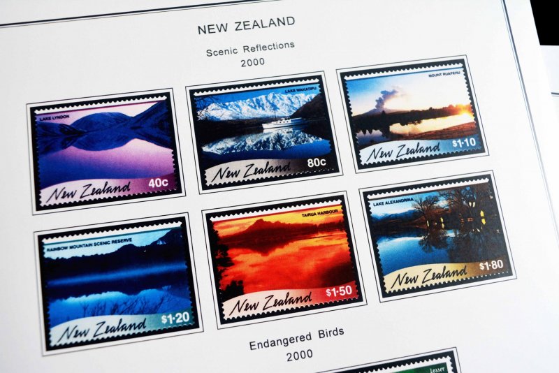 COLOR PRINTED NEW ZEALAND 2000-2004 STAMP ALBUM PAGES (88 illustrated pages)