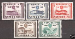 Austria Sc 599-603 MLH. 1955 Austrian Liberation Anniversary cplt