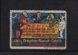 German Advertising Stamp - Waffles Worldwide Dresden Biscuit Factory - MH