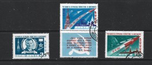 RUSSIA - 1961 YURI GAGARIN  - SCOTT 2463 TO 2465 - USED