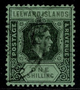 LEEWARD ISLANDS GVI SG110bb, 1s black & grey/emerald, FINE USED. Cat £13.