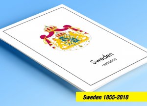 COLOR PRINTED SWEDEN 1855-2010 STAMP ALBUM PAGES (264 illustrated pages)