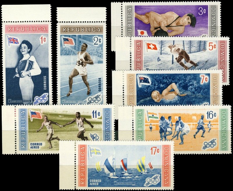 REPUBLICA DOMINICANA 1957 JO Melbourne Olympics (IV) set Mi.660A/7A Neuf/Mint**