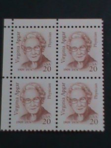 ​UNITED STATES-1994-SC #2179   VIRGINIA APGAR-PHYSICIAN- BLOCK 0F 4 STAMPS-MNH