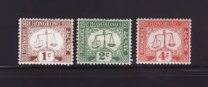 Hong Kong J1-J3 MHR Postage Scale, Postage Due Stamps