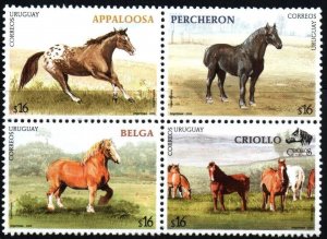 2006 Uruguay horse breeds fauna animals countryside #2163 ** MNH