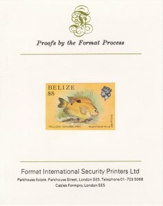 BELIZE 1984 MARINE LIFE imperf on FORMAT INT PROOF CARD