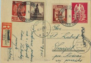 95461 - POLAND - POSTAL HISTORY - Picture STATIONERY CARD 1945 - EAGLES
