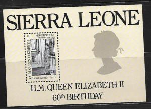 SIERRA LEONNE 763 MNH SOUVENIR SHEET QUEEN ELIZABETH II 60TH BIRTHDAY